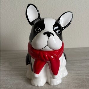 Boston Terrier With Red Scarf Ceramic Cookie Jar By Celebrate It